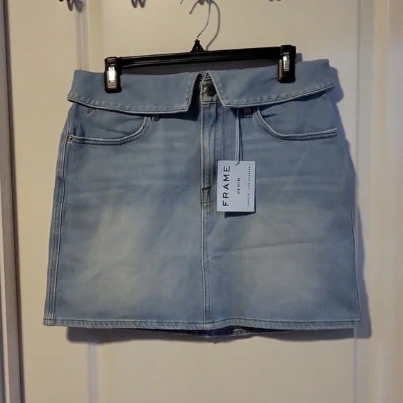 Frame Denim Le High Foldover Mini Skirt size 30, NWT - Picture 9 of 13
